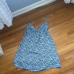 Princess Polly Floral Dress in Blue and White